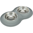Set Comederos, silicona/acero inoxidable gris