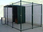 Perrera modular de 3x2 metros para perros con parque y zona techada