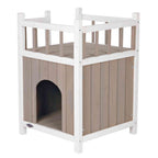 Caseta Exterior con Balcón para Gatos Cat's Home natura gris/blanco