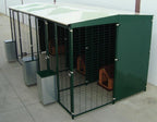 Batería de perrera modular 4x2 m con 3 boxes