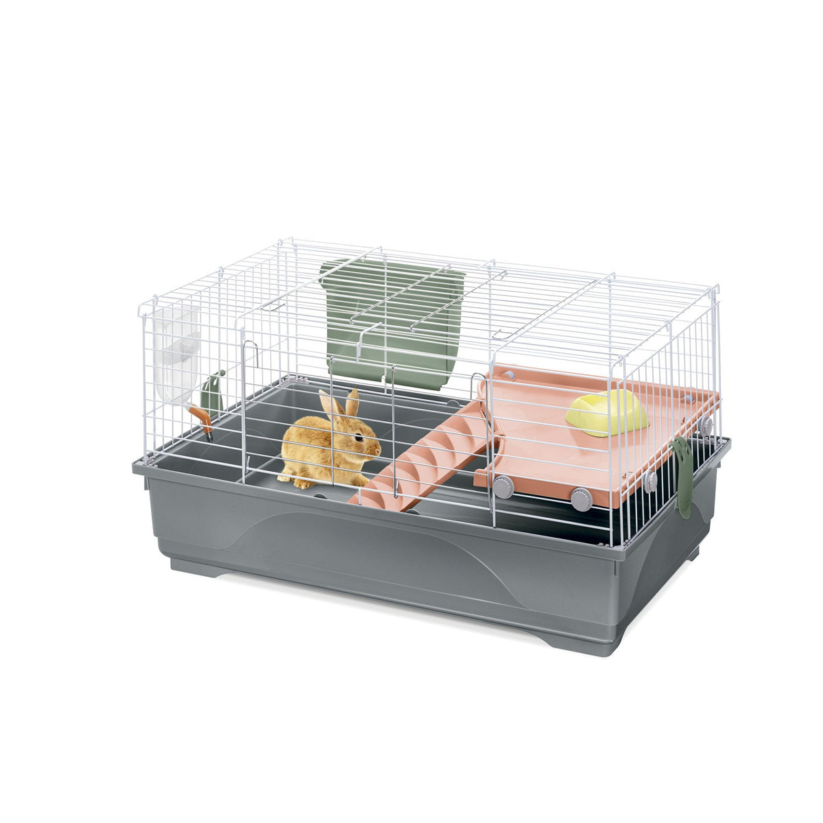 Jaula Roedor RONNY 80 - Pack de 3 unidades Gris (Acc. Verde/Rosa)
