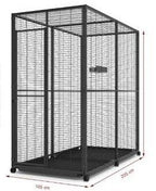 Voladero para Loros 2x1 m con Ruedas y Comederos