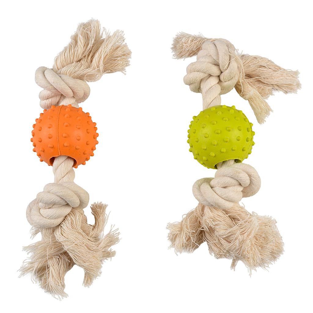 Duvo Juguete Perro Goma Ecológica Bola con Cuerda 27 x 5 x 5 cm
