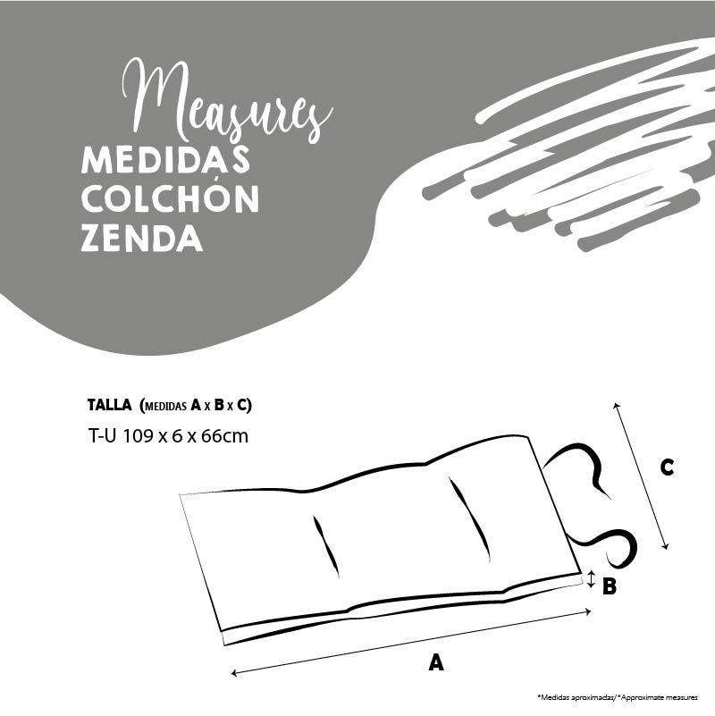 Yagu Colchón Zenda Vichy Negro T-U 109 x 66 x 6 cm