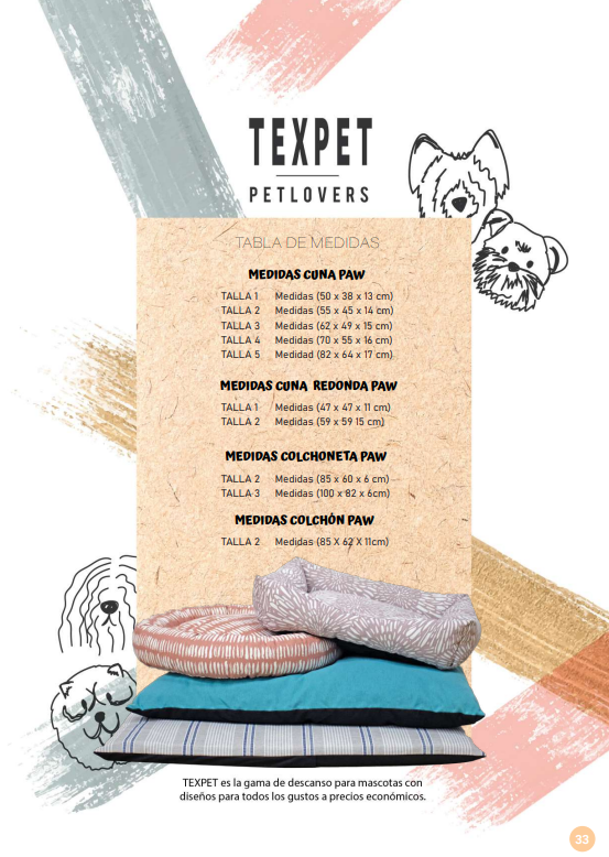 Texpet Juego 2 Colchoneta Paw Loneta T-2-3