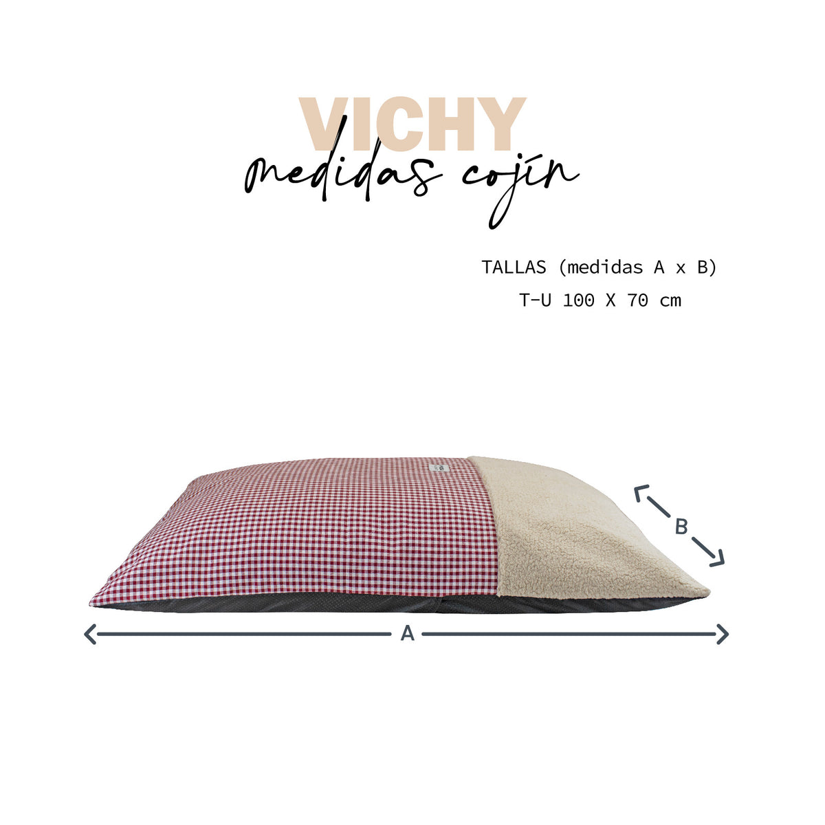 Yagu Cojín Eos Vichy Grana T-U 100 x 70 cm