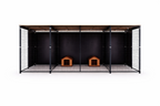Batería de perrera modular 4x2 m con 3 boxes