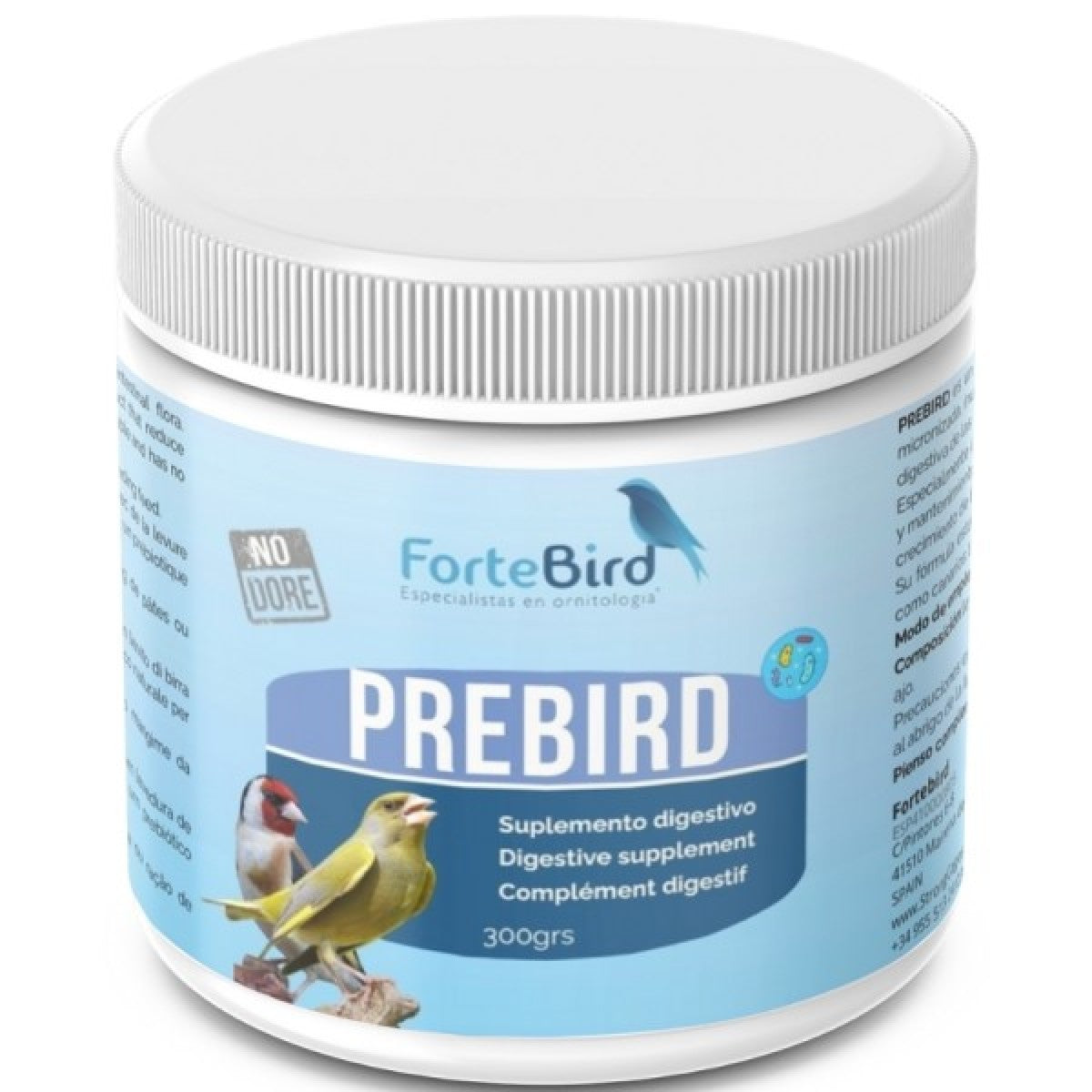 Prebird – Acondicionador Intestinal Natural con Prebióticos (Sin Doré) 300 gr