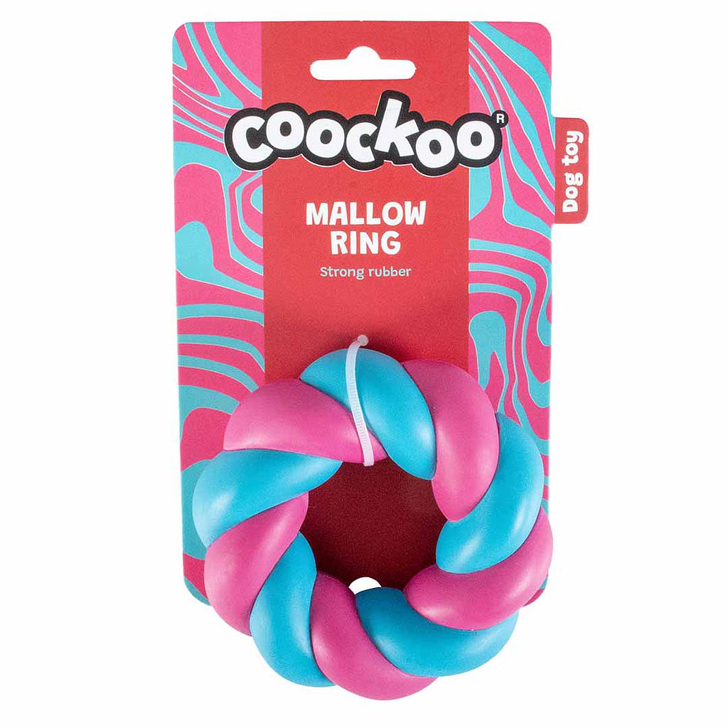 Duvo Coockoo Juguete Perro Mallow Ring Rosa y Azul 11 x 11 x 4 cm