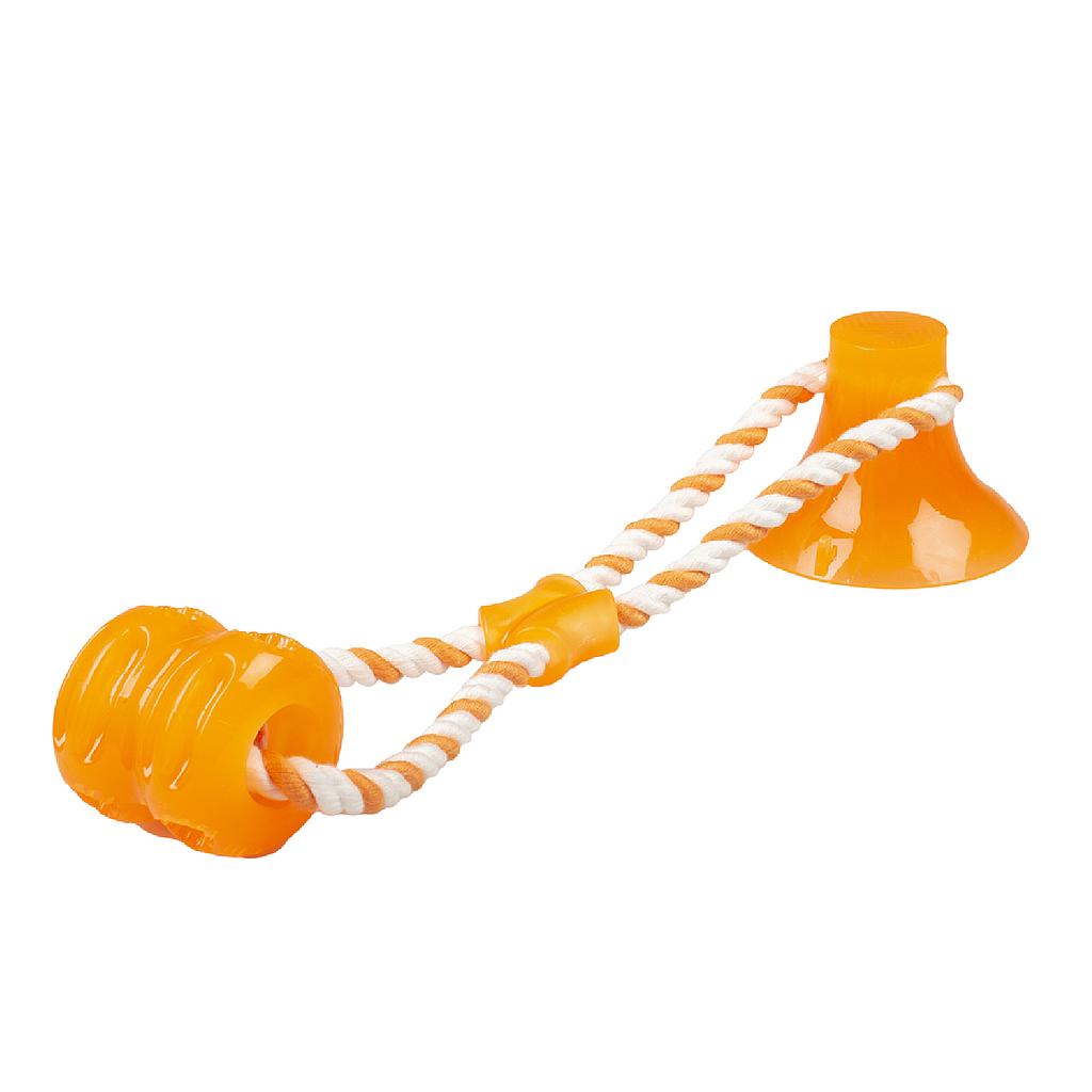 Duvo Juguete Perro Cuerda con Ventosa Naranja 40 x 10.3 x 10.3 cm