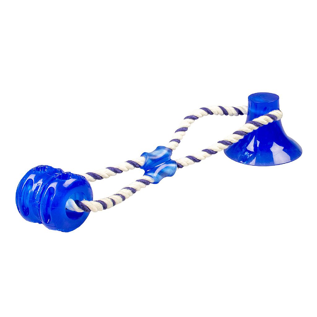 Duvo Juguete Perro Cuerda con Ventosa Azul 40 x 10.3 x 10.3 cm