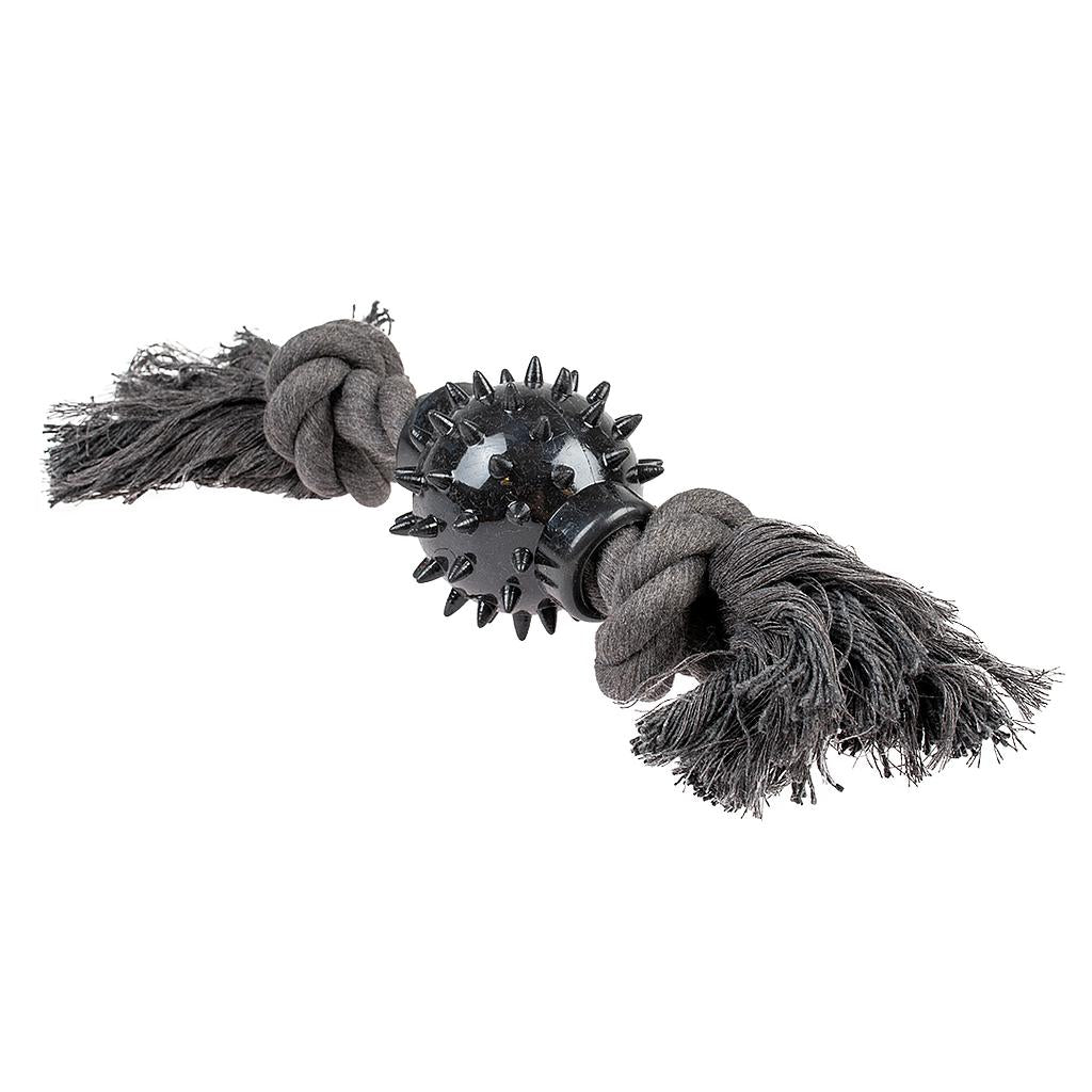 Duvo Juguete Perro Eco Cuerda Negra 2 Nudos con Bola Goma 26 x 6 x 6 cm