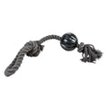 Duvo Juguete Perro Eco Cuerda Negra 2 Nudos con Asa y Bola Goma 58 x 8,5 x 8,5 cm