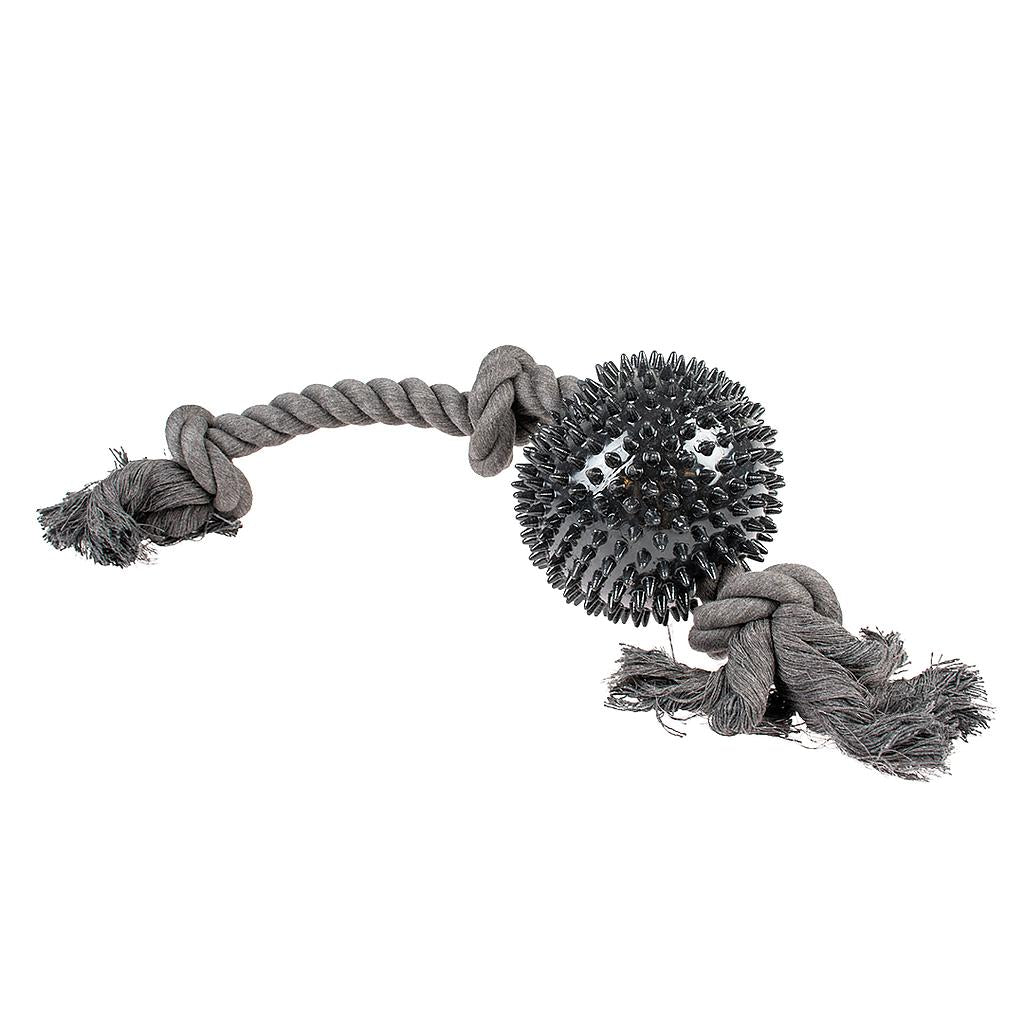 Duvo Juguete Perro Eco Cuerda Negra 3 Nudos con Bola Goma de 11 cm 50 x 11 x 11 cm