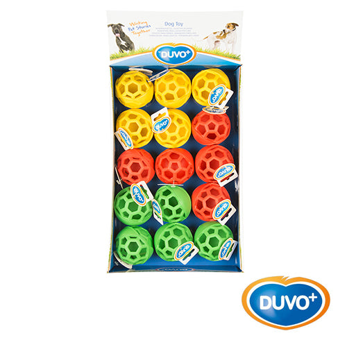Duvo Expositor Juguete Perro Goma Bola Football Mix 7 cm
