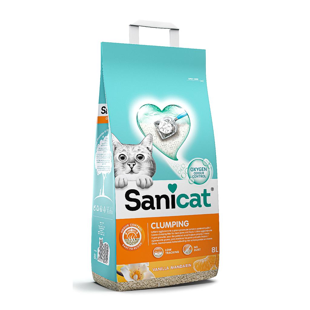 Sanicat Bentonita Aglomerante Clumping Aroma Duo Vainilla y Mandarina 8 Lts