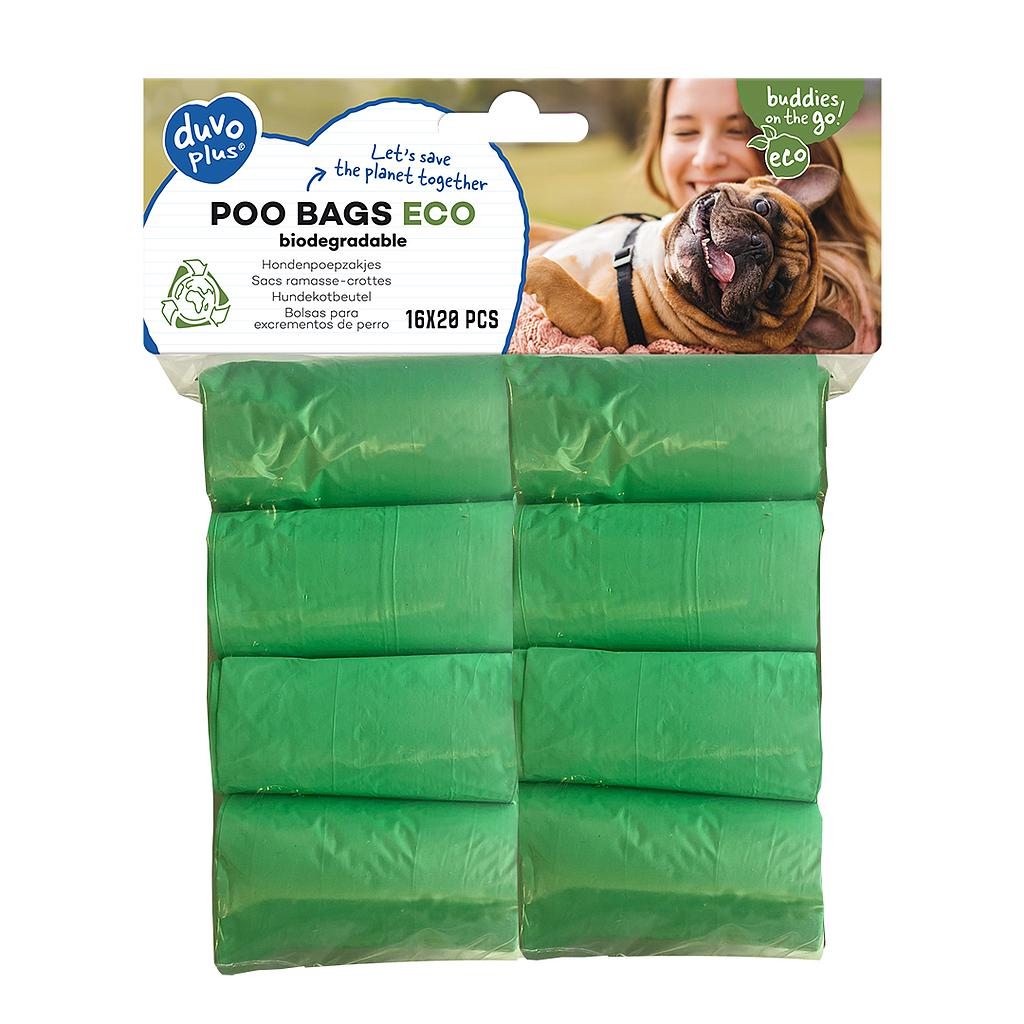 Duvo Bolsas Higienicas Biodegradables Verdes Blister 16 x 20 uds