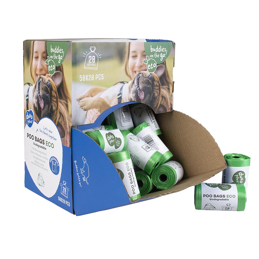 Duvo Expositor Bolsas Higienicas Biodegradables Verdes 50 x 20 uds