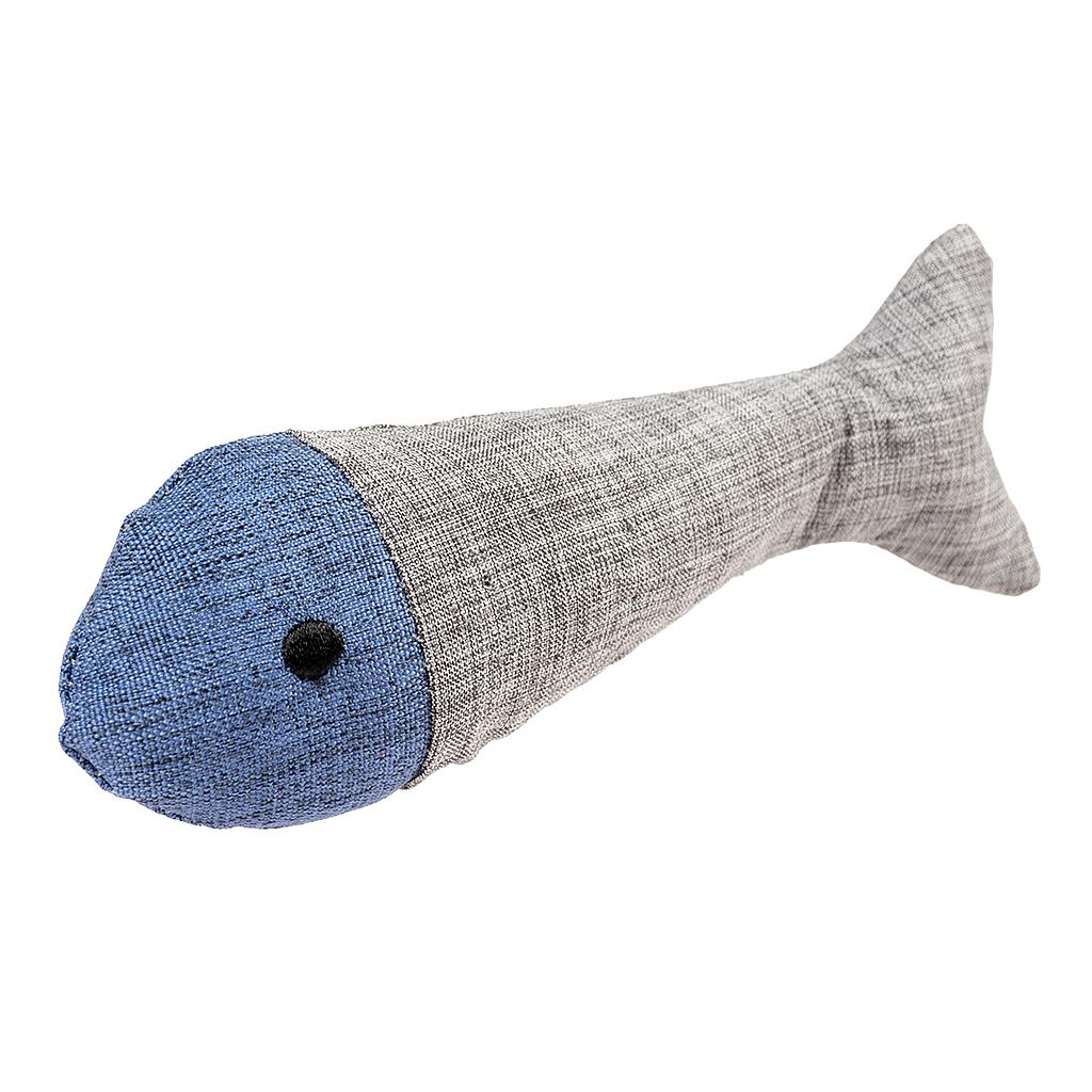 Duvo Juguete Gato Eco Pescado Azul y Gris 13,5 x 4,5 x 3 cm