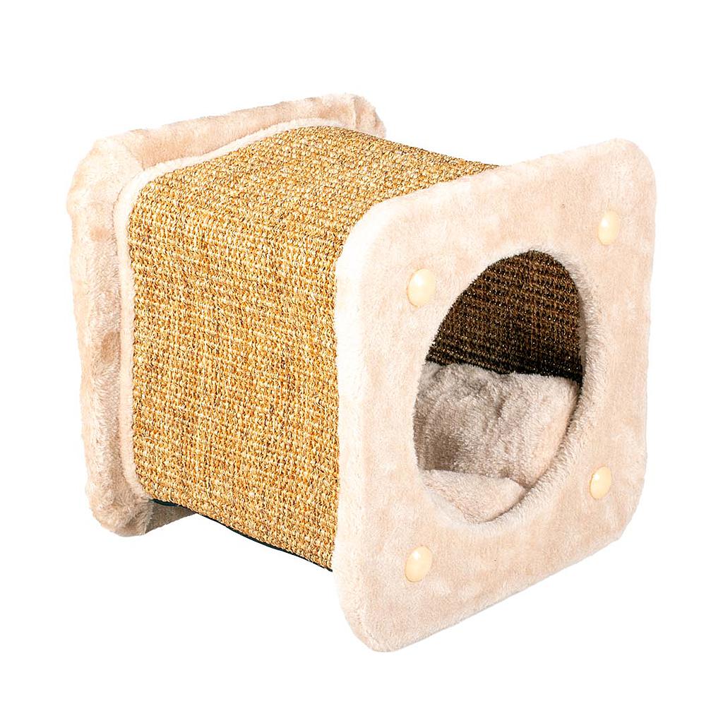 Duvo Rascador Gato Túnel Square Beige 30 x 30 x 28 cm