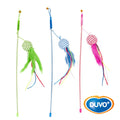 Duvo Juguete Gato Caña Bola con Plumas Mix 46 cm