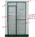 Panel PVC rígido transparente voladero pájaro (piezas A, B, B1, C, D, E, F)