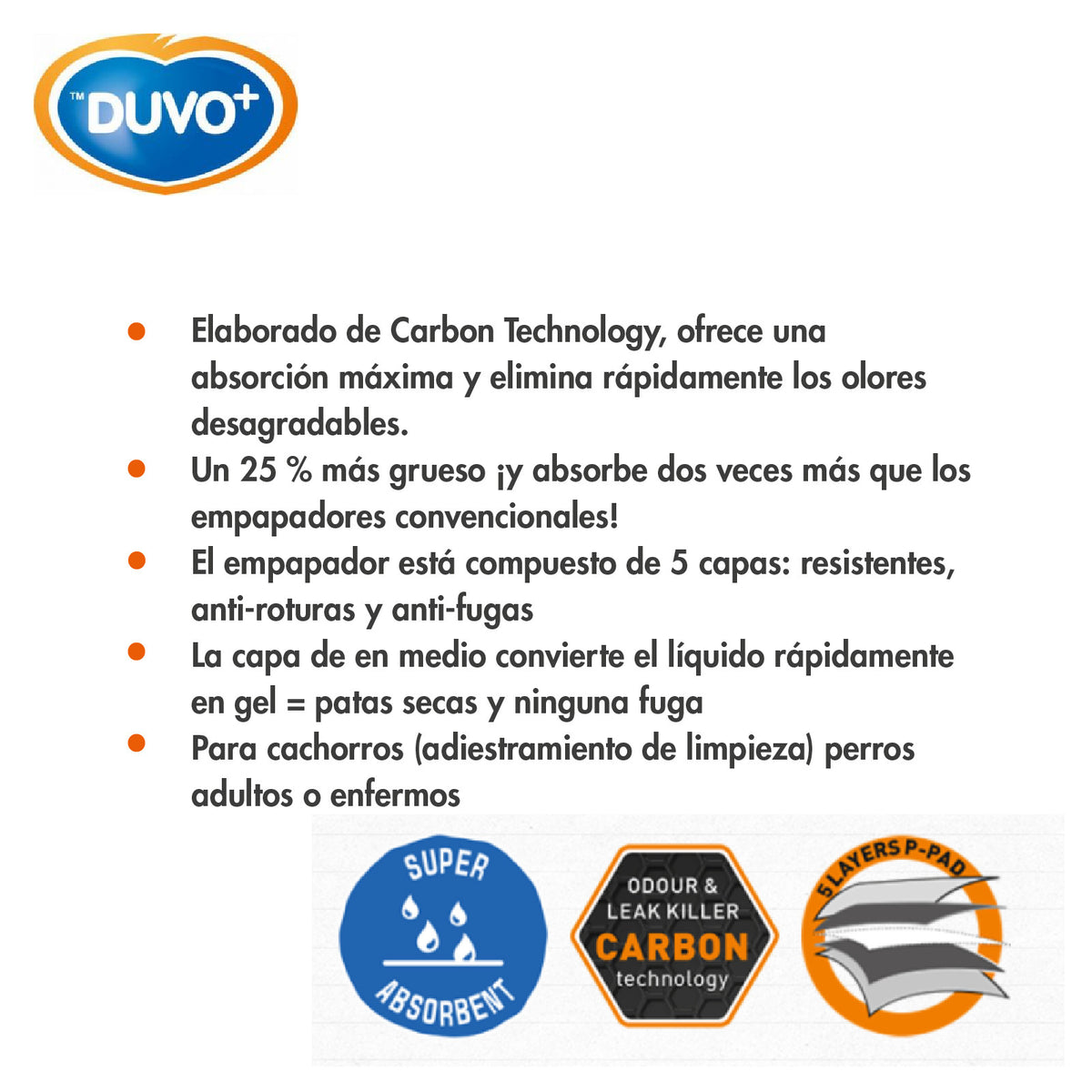 Duvo Empapadores de Orina Carbon 30 uds