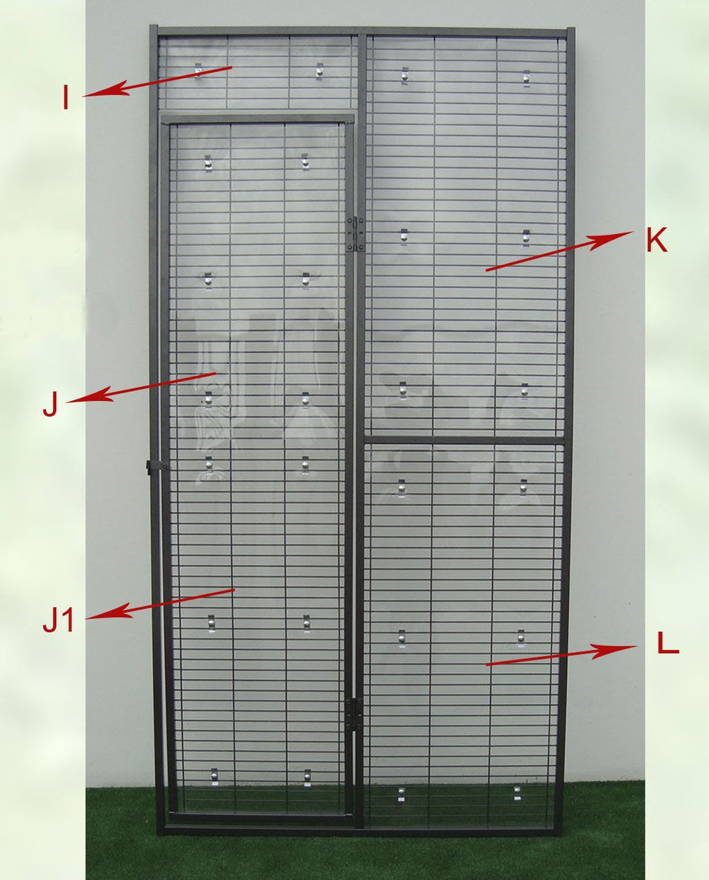 Panel PVC rígido transparente voladero loro (piezas G, H, I, J, J1, K, L)